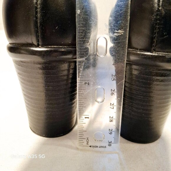 Dansko Womens Black Leather Heeled Loafers With Buckle Strap Size 39 - Picture 8 of 12